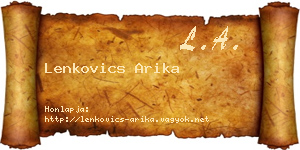 Lenkovics Arika névjegykártya